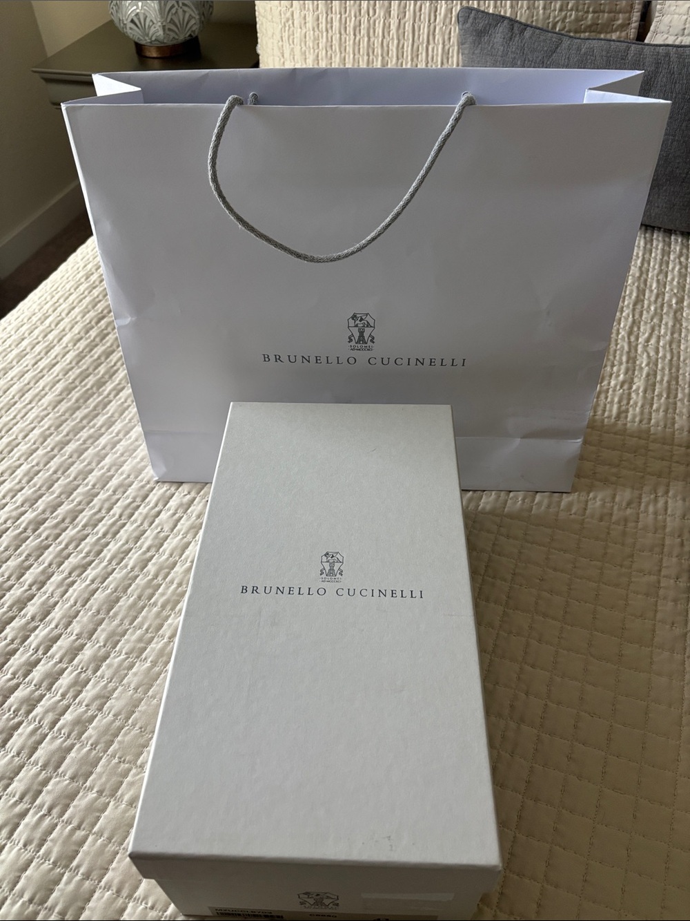 Brunello Cucinelli Luxury Shoe Box & Shopping Bag Set